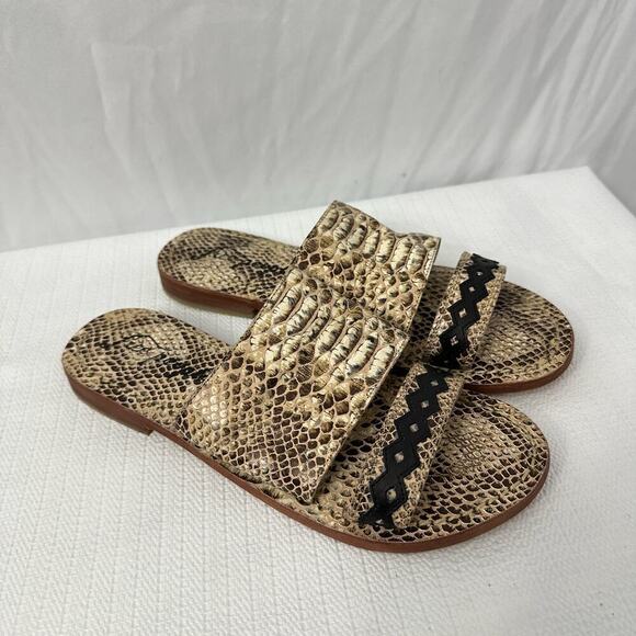 Free People Saturday Sandals Women's Size 8.5 Snake Print - Picture 1 of 7